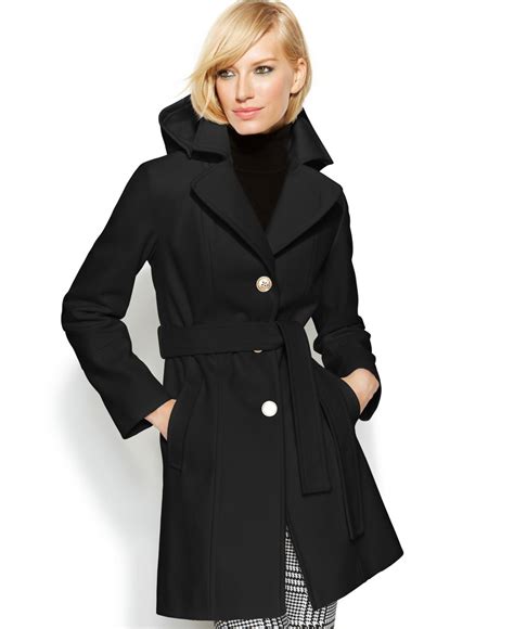 michael kors wool blend belted coat|michael kors coat.